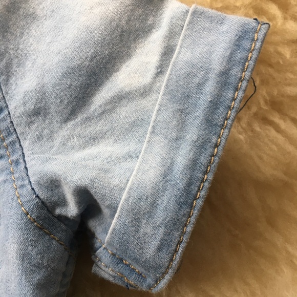 7 For All Mankind 12M Denim Shirt Kids Boys Button Up rolled sleeve - Picture 5 of 7